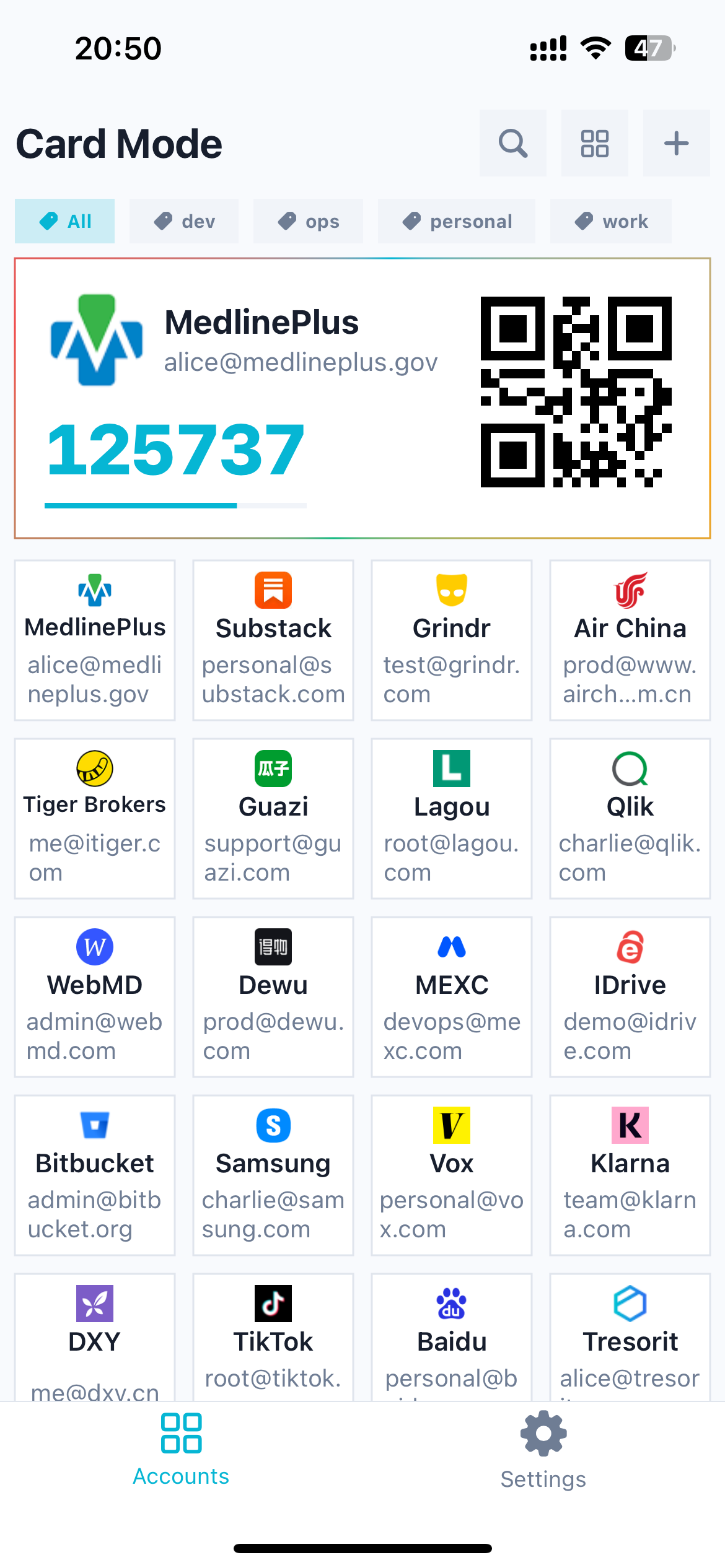 Auth Mate light theme — TOTP test page